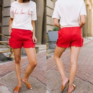 Dash of Pink | Shorts | Ruffled Red Shorts | Poshmark